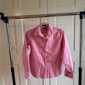 Lands' End Pink Button Down Shirt Classic Cotton